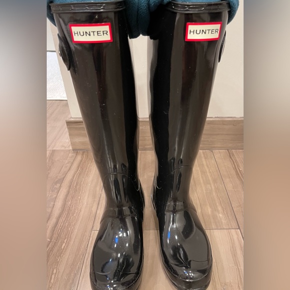 Hunter Women’s original tall gloss rain boots us sz 6, uk 37 - Picture 2 of 3